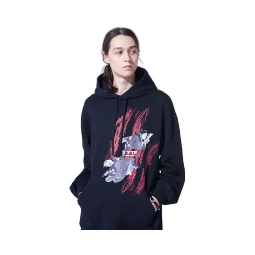 Ukiyo-E Graphic Hoodie Cat And Woman