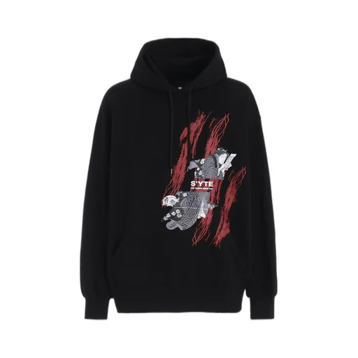 Ukiyo-E Graphic Hoodie Cat And Woman