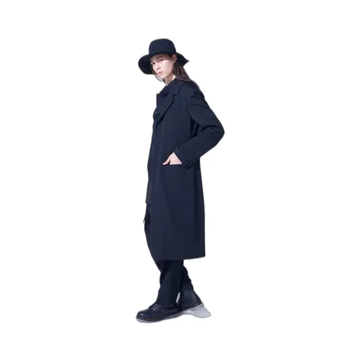 Washer Wool Gabardine Slim Long Jacket