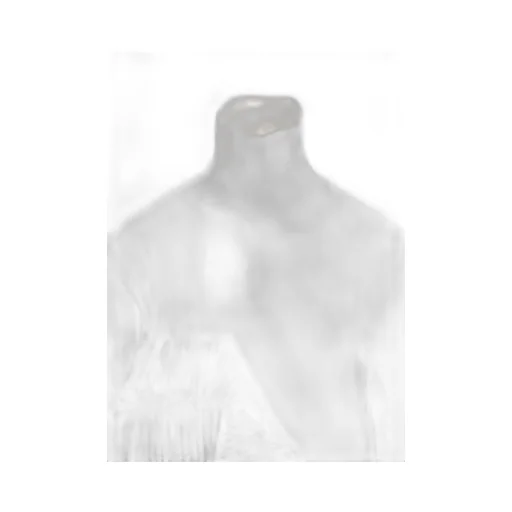 Cotton Rib Jersey Long-Sleeved High-Neck T-Shirt With Pleated Stripes Fabric