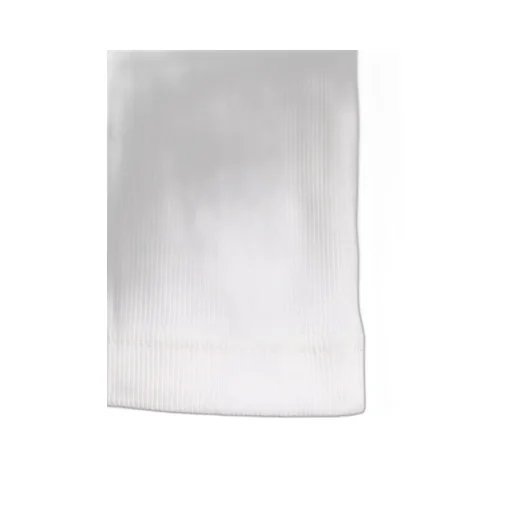Cotton Rib Jersey Long-Sleeved High-Neck T-Shirt With Pleated Stripes Fabric