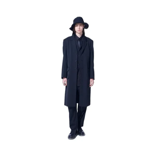 Washer Wool Gabardine Slim Long Jacket