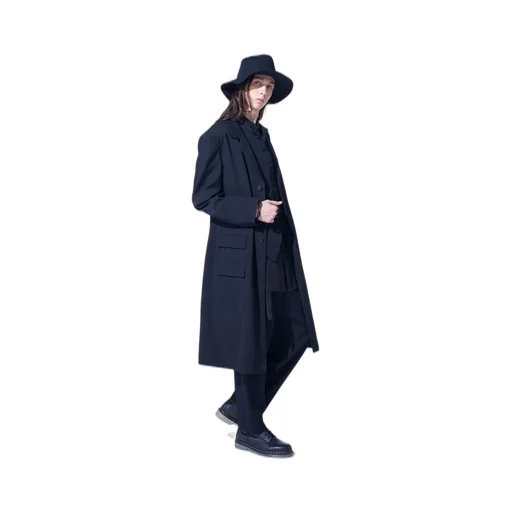 Washer Wool Gabardine Slim Long Jacket