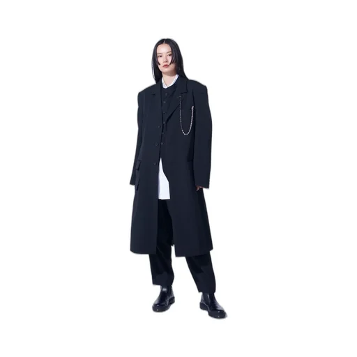 Washer Wool Gabardine Slim Long Jacket