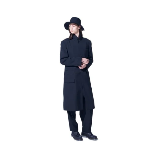 Washer Wool Gabardine Slim Long Jacket