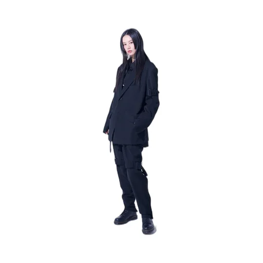 Pe/Gabardine Belted Bandage Jacket