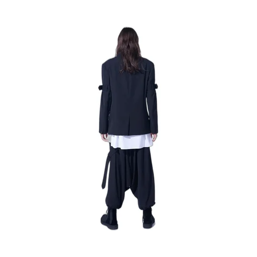 Pe/Gabardine Belted Bandage Jacket
