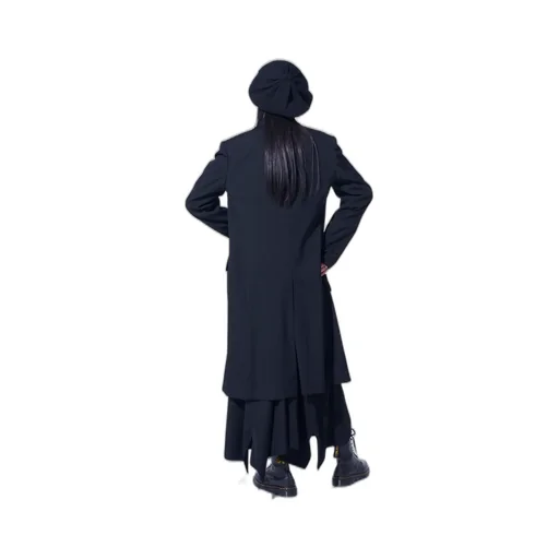 Washer Wool Gabardine Slim Long Jacket