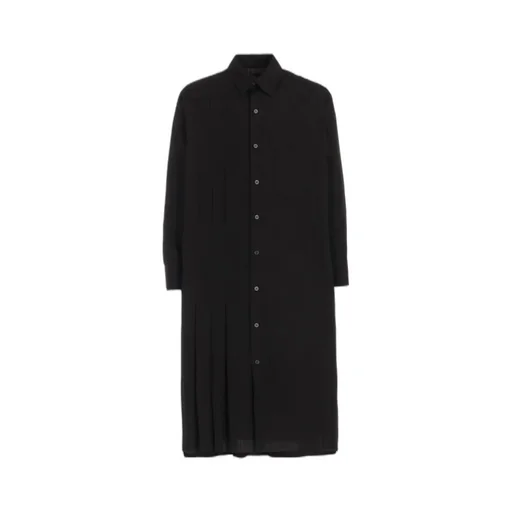 Cotton Broad Pleated Shirt Dress