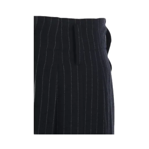 Chambray Viyella Striped Wide Trousers With Side Tape