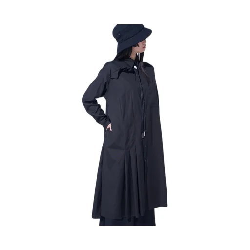 Cotton Broad Pleated Shirt Dress