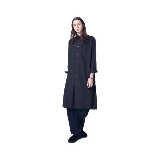 Cotton Broad Pleated Shirt Dress