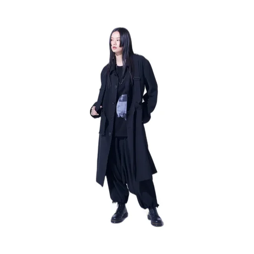 Pe/Gabardine Belted Bandage Coat
