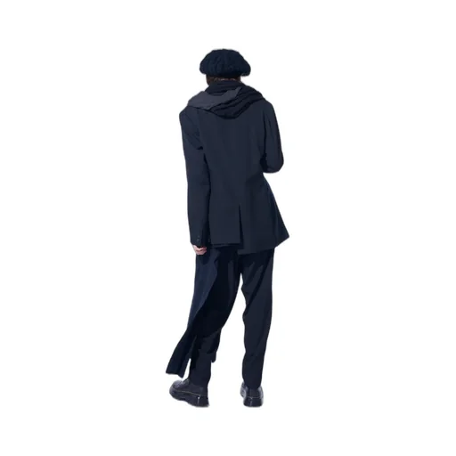 Washer Wool Gabardine Asymmetrical Pleated Jacket
