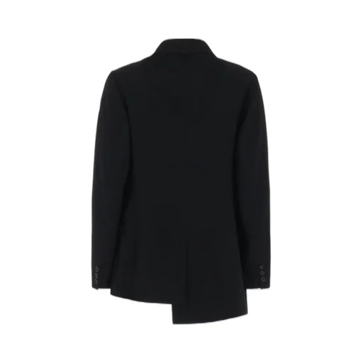 Washer Wool Gabardine Asymmetrical Pleated Jacket