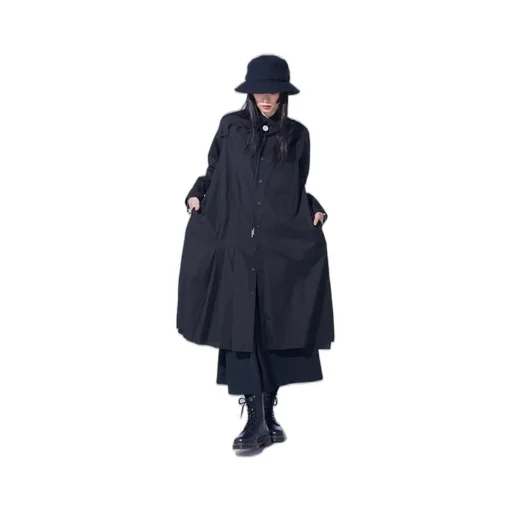 Cotton Broad Pleated Shirt Dress