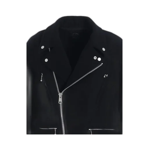 Double-Weave Melton Oversized Motorcycle Jacket