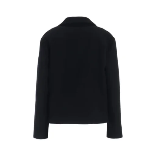 Double-Weave Melton Oversized Motorcycle Jacket
