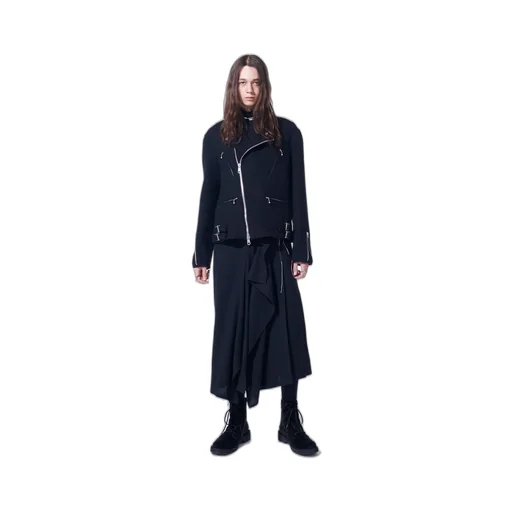 Double-Weave Melton Oversized Motorcycle Jacket