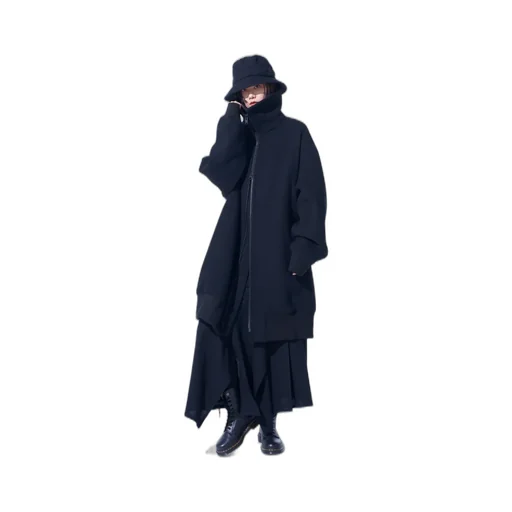 Double-Weave Melton Oversized Long Truck Top