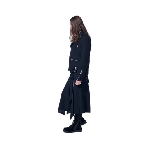 Double-Weave Melton Oversized Motorcycle Jacket