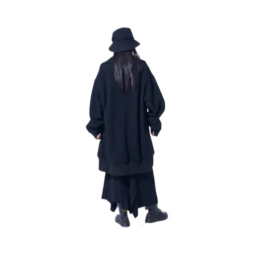 Double-Weave Melton Oversized Long Truck Top