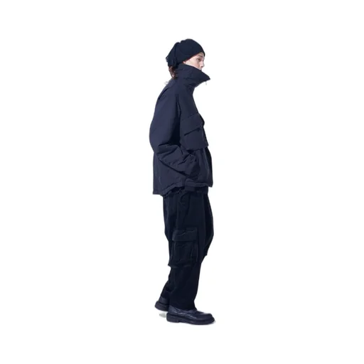 Water-Repellent Stretch Taffeta Oversized Puffer Blouson