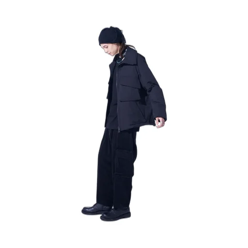 Water-Repellent Stretch Taffeta Oversized Puffer Blouson