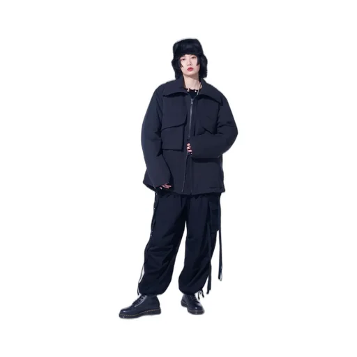 Water-Repellent Stretch Taffeta Oversized Puffer Blouson
