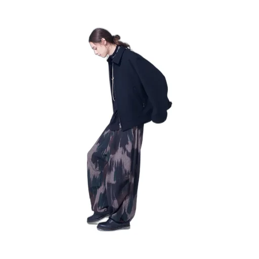Double-Weave Melton Oversized Zipper Blouson