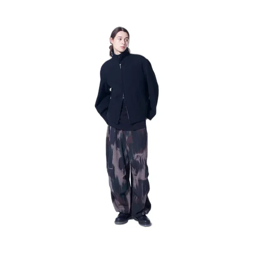 Double-Weave Melton Oversized Zipper Blouson
