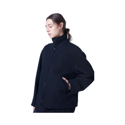 Double-Weave Melton Oversized Zipper Blouson