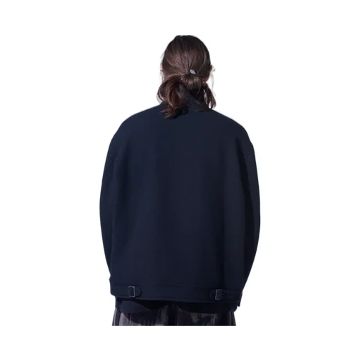 Double-Weave Melton Oversized Zipper Blouson