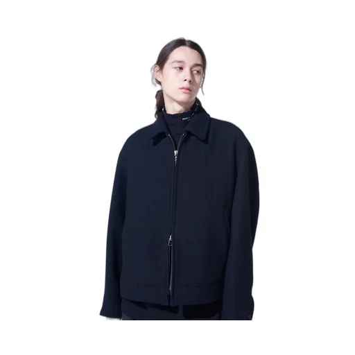 Double-Weave Melton Oversized Zipper Blouson