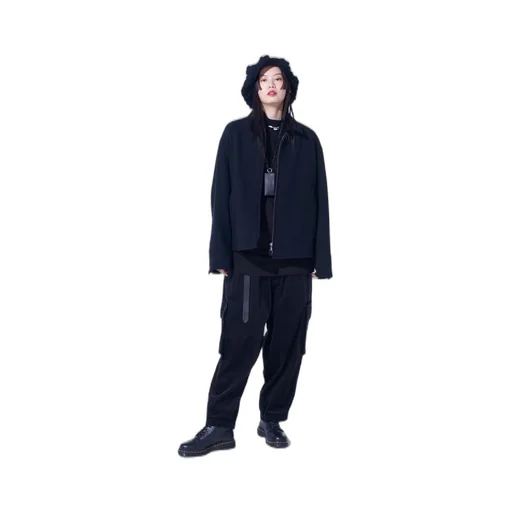 Double-Weave Melton Oversized Zipper Blouson