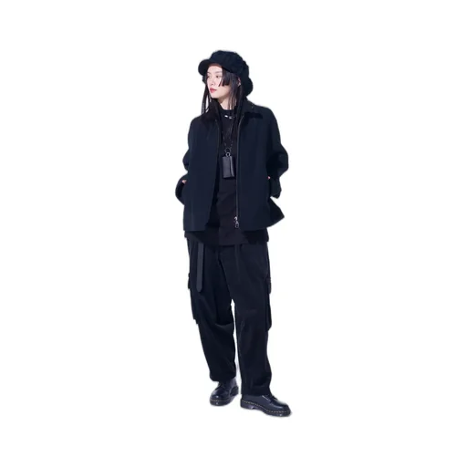 Double-Weave Melton Oversized Zipper Blouson