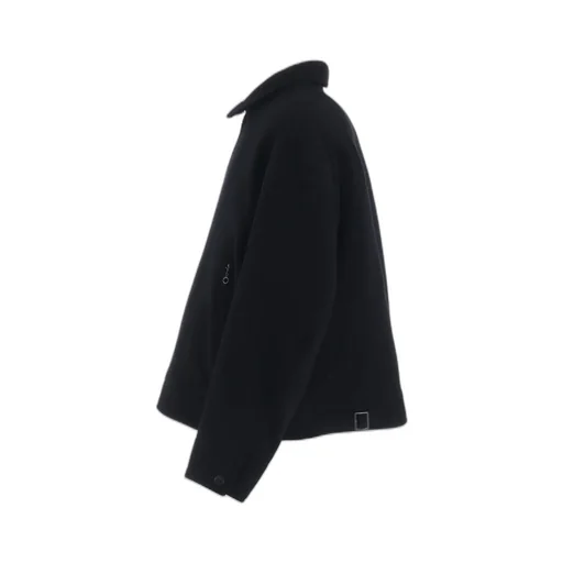 Double-Weave Melton Oversized Zipper Blouson