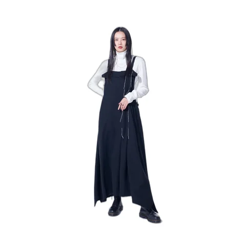 Wool Viyella Pleated Shoulder Strap Dress