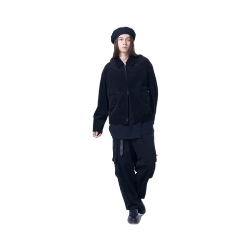 6W Soccer Corduroy Oversized Zipper Blouson