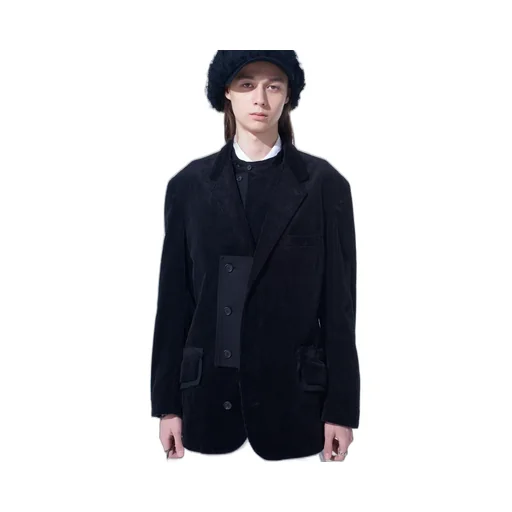 6W Soccer Corduroy Oversize Notched Lapel Jacket