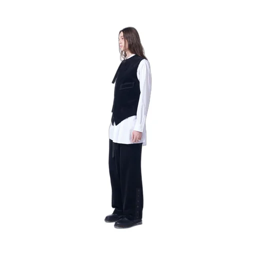 6W Soccer Corduroy Button-Slit Pants
