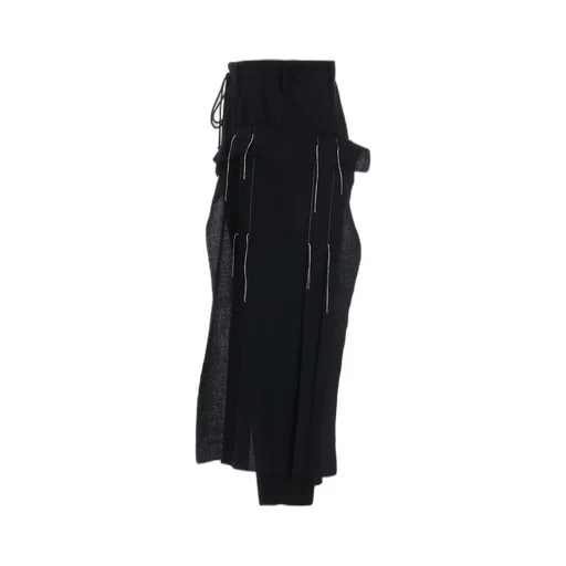 Wool Viyella Pleated Wrap Pants