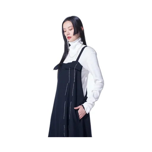 Wool Viyella Pleated Shoulder Strap Dress