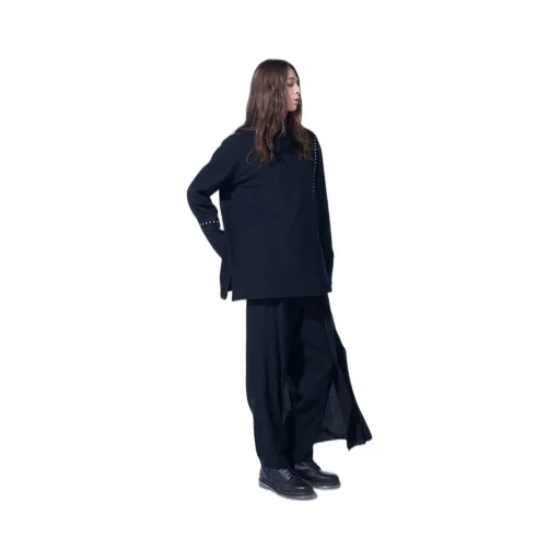 Wool Viyella Pleated Wrap Pants