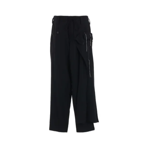 Wool Viyella Pleated Wrap Pants