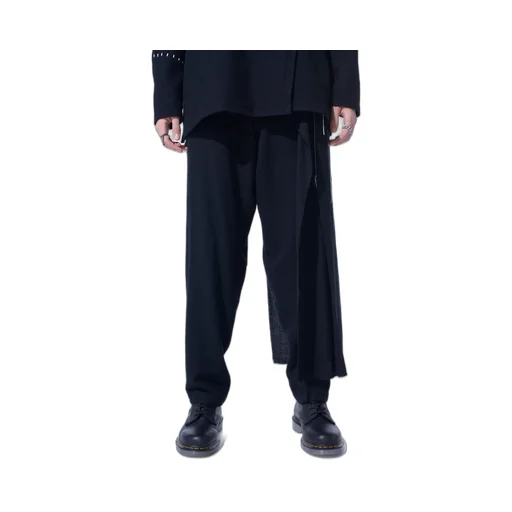 Wool Viyella Pleated Wrap Pants