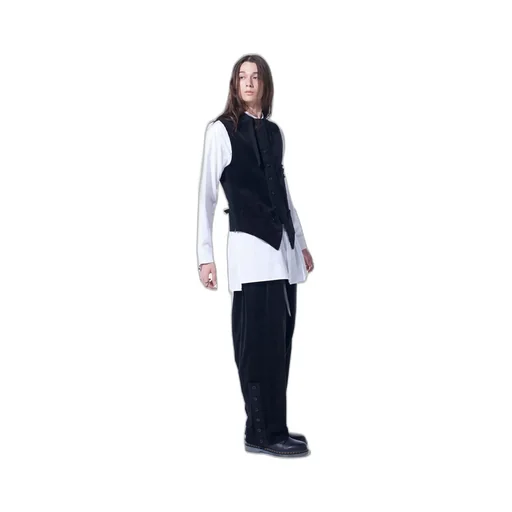 6W Soccer Corduroy Button-Slit Pants