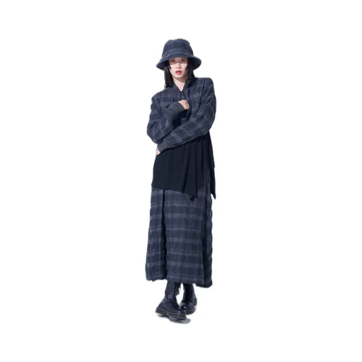 Fulling Finished Shadow Check Cropped Bomber Jacket