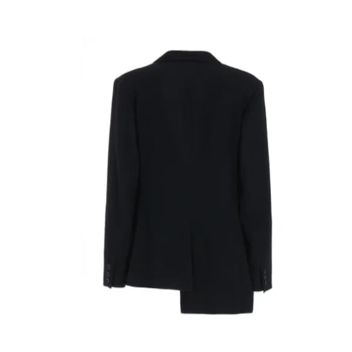 Wool Viyella Asymmetrical Pleated Jacket