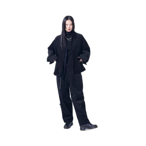6W Soccer Corduroy Button-Slit Pants